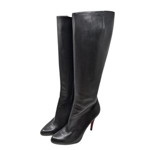 Christian Louboutin Fifi Botta Knee High Black Leather Boot Size EU 41.5